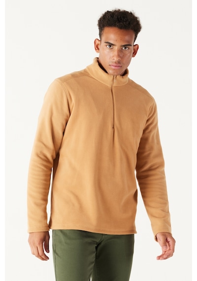 AC&Co / Altınyıldız Classics Anti-Pilling Tüylenme Yapmayan Bato Yaka Erkek Polar Sweatshirt 4A5221100016KRE3XL Karamel