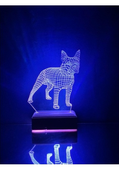 Özel Tasarım Kişiye Özel Hediye Küçük Köpek 3D Led Lamba