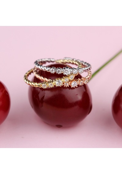 Glorria Gümüş Rose Beştaş Yüzük
