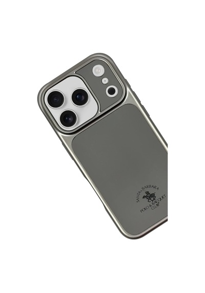 Santa Barbara Polo Racquet Club Apple Uyumlu iPhone 17 Pro Max Uyumlu Kılıf Manyetik Şarj Destekleyen İçi Süet Lucas Deri Kapak Gümüş