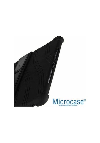 Microcase Apple Uyumlu iPad Air 2 Standlı Silikon Kılıf - Siyah