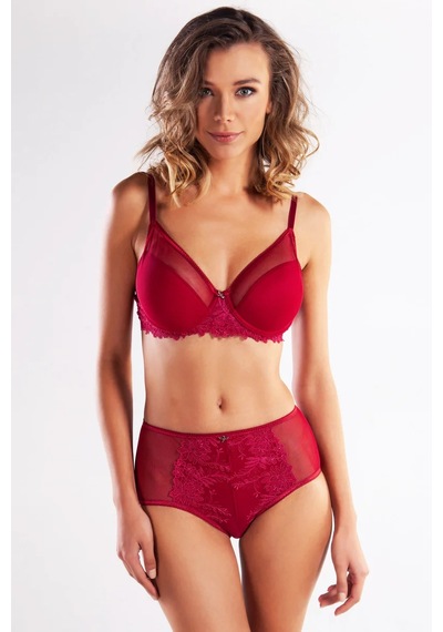 Melonika Golshan Gaspara Big Size Plunge Bra, Şarap Rengi Konforlu Ve Şık Sütyen Çok Renkli