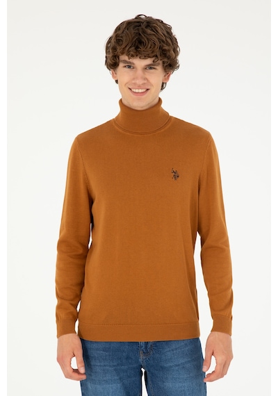 U.S. Polo Assn. Erkek Slim Fit Boğazlı Yaka Saks Basic Sweatshirt 50293523-VR153
