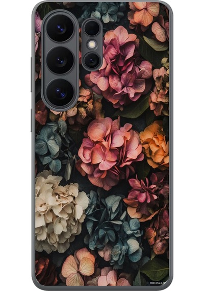 Samsung Galaxy S26 Ultra Uyumlu Koyu Çiçekler Baskılı Silikon Kılıf Renkli