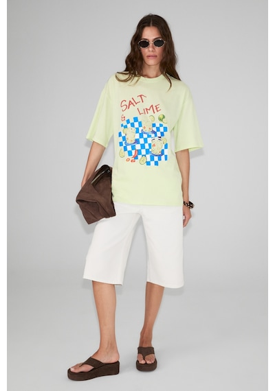 Grımelange Nıtza Kadın %100 Pamuk Oversize Bisiklet Yaka Mint Yeşil T-shirt Mint Yeşili Grımelange Nıtza Kadın %100 Pamuk Oversize Bisiklet Yaka Mint Yeşil T-shirt Mint Yeşili