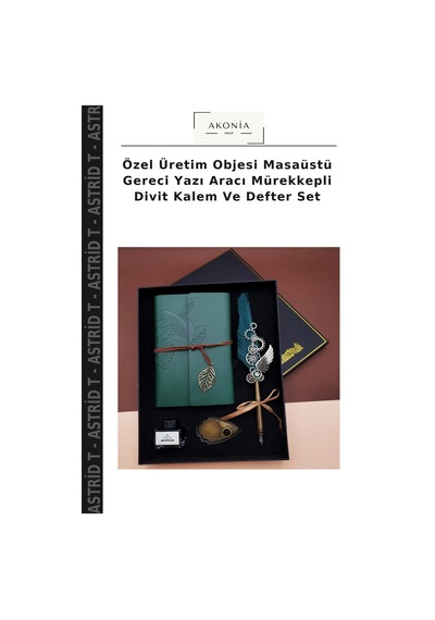 Özel Üretim Objesi Masaüstü Gereci Yazı Aracı Mürekkepli Divit Kalem Ve Defter Set Çok Renkli