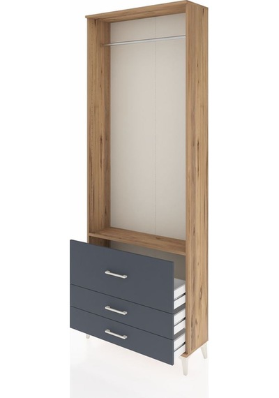 Arges Dolap Tek Raflı 3 Çekmeceli Tek Askılı 88x30x243 Çam-an... Çam Arges Dolap Tek Raflı 3 Çekmeceli Tek Askılı 88x30x243 Çam-an... Çam
