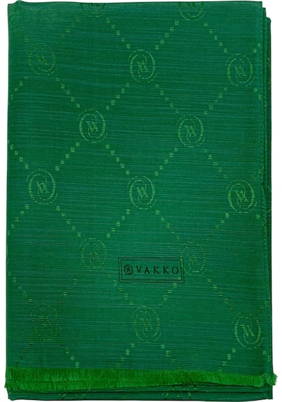 Vakko Pamuk İpek Şal - Monogram - Zümrüt