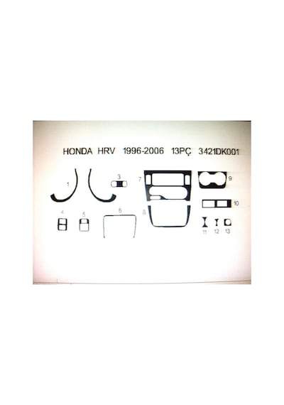 Honda Hr-v 1996-2006 Arası 13 Parça Torpido Kaplama Renk Ceviz