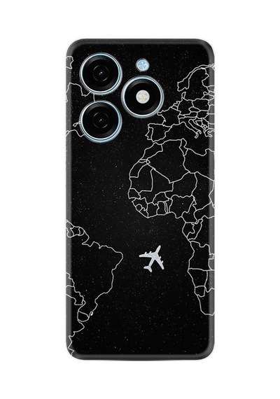 Tecno Spark Go 2024 Kılıf Desenli Silikon Platinium Series Black Plane 1868