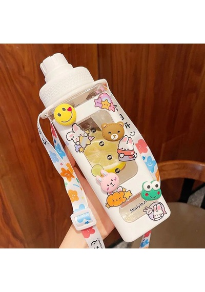 Öğrenciler Ve Çocuklar İçin Taşınabilir Ve Sızıntılı Pipetli Su Şişesi Pink, 700ml