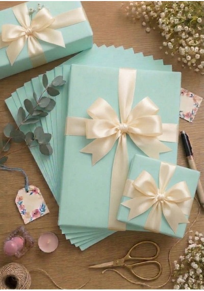 Hediye, Paketleme Ve Ambalaj Kağıdı 5 Adet 50x70 Cm Ebatında Su Yeşili