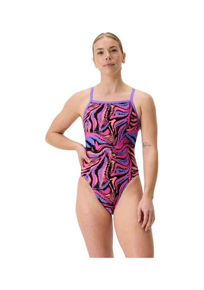 Speedo Fl Printed Turnback Kadın Yüzücü Mayosu Çok Renkli