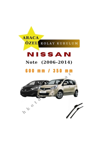 Nissan Note 2006-2014 Araca Özel Silecek Ön İki