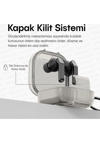 Samsung Galaxy Buds 4 Pro Ve Buds 4 İle Uyumlu Renkli Şeffaf Yumuşak Dokulu Darbelere Dayanıklı Silikon Kılıf Siyah, Galaxy Buds 4 Pro/4