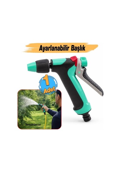 1 Adet Ayarlanabilir Hortum Ucu Fıskiye Araba Yıkama Bahçe Sulama Temizleme Sprey Tabancası Fişkiye