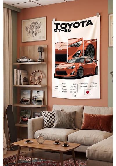 Toyota Gt-86 Dekoratif Duvar Örtüsü Duvar Halısı Reaste