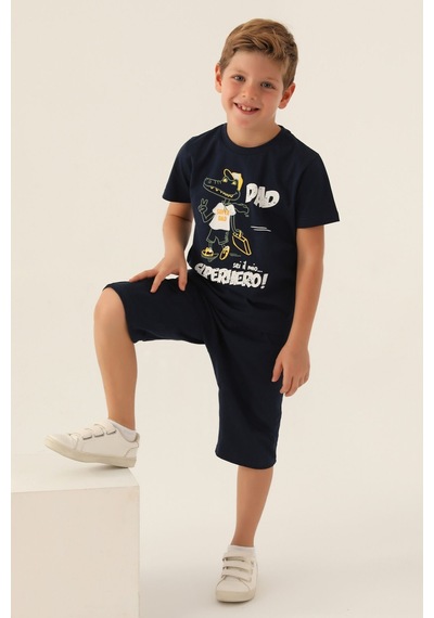 Rolypoly Super Dad Lacivert Erkek Çocuk Kapri Takım 5274-43342 Lacivert