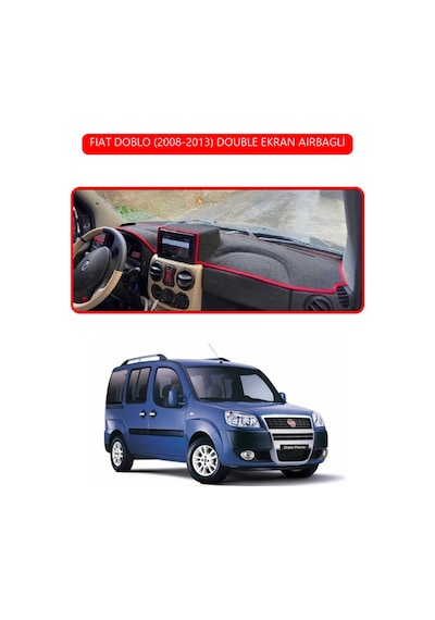 Fıat Doblo 2008-2013 Modellerine Uygun Airbagtorpido Koruma Halısı Kırmızı Kenar