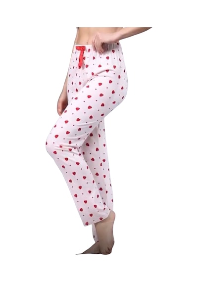 Pijama Altı Modal Ring Viskon Kumaş Çilek Desenli-pembe
