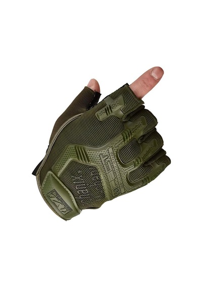Single Sword Mechanix Yarım Parmak Eldiven- Taktik Destekli Kadın&erkek Unisex Eldiven Haki