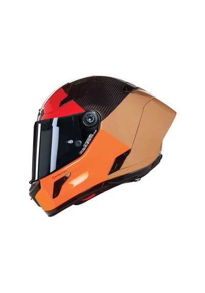 Nolan X-804 Rs Blocco 349 Karbon Kapalı Kask Siyah - Turuncu