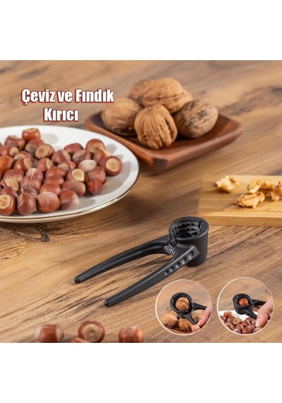 Fındık Ve Ceviz Kıracağı Dayanıklı Metal Malzeme, Ergonomik Saplı, Yay Mekanizmalı, Kolay Kullanım, Kaymaz Saplı 12 Cm Fındık Ceviz Kırıcı