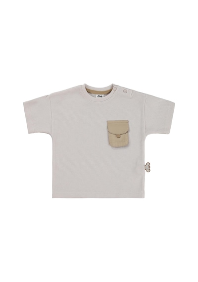 Civil Baby Cepli Basic 6-18 Ay Tişört - Bej Taş Rengi