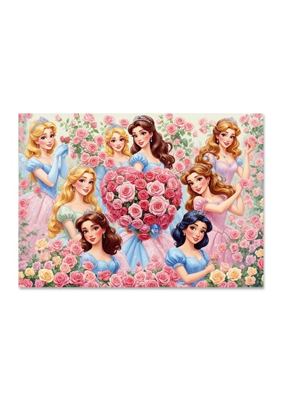 Prensesler Çocuk Puzzle 50 Parça 34 24 Cm