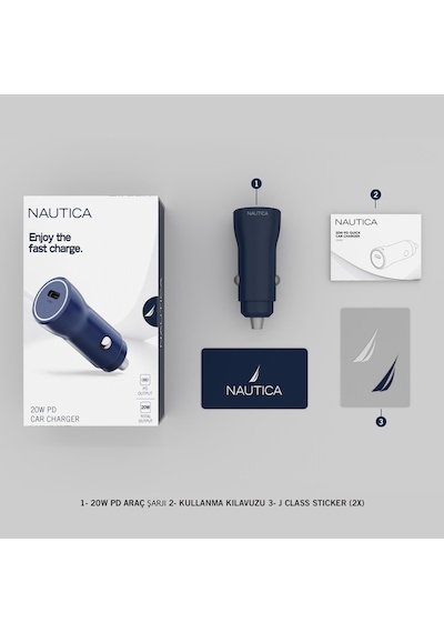 Nautica CH10 20W PD Araç İçi Şarj Cihazı Navy