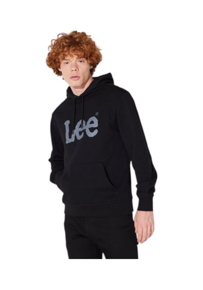 Lee Cooper Normal Kesim %100 Pamuk Kapüşonlu Sweatshirt Sİyah