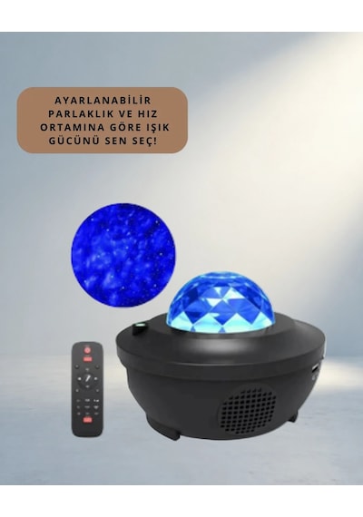 Dönen Okyanus Yıldız Projektörü Bluetooth Hoparlörlü 1 Adet .