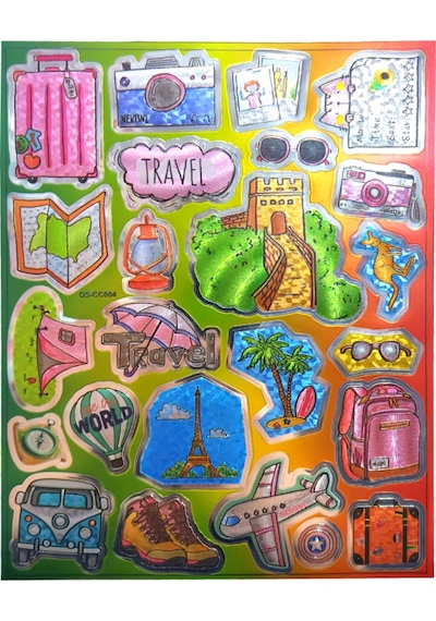 Metalik Sticker Stiker Defter Planlayıcı Etiket Qs004 -25x20 Cm- Tatil Paris