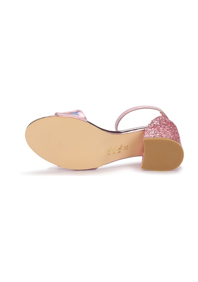 Kiko Kids 768 Ayna Çam Günlük Kız Çocuk 3 CM Topuklu Sandalet Ayakkabı Pudra 001