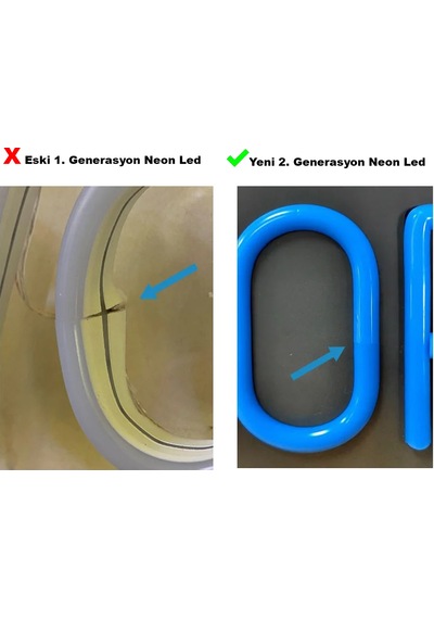 Ikinci Nesil Mavi Difüzör 5 Metre 6mm Neon Led Silikon Şerit Kapağı Led Şerit İçermez
