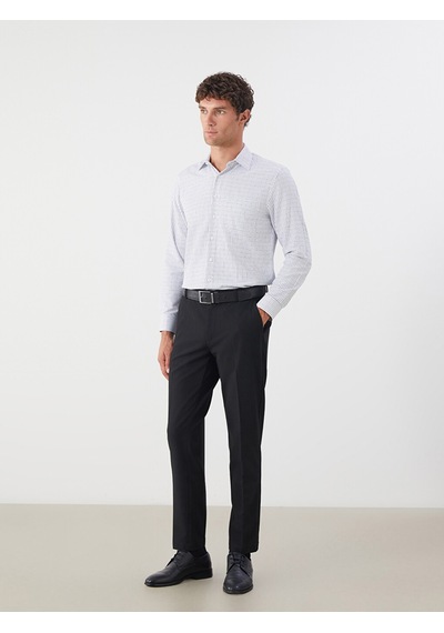 Lcw Busıness Siyah Regular Fit Uzun Kollu Ekose Gabardin Erkek Gömlek