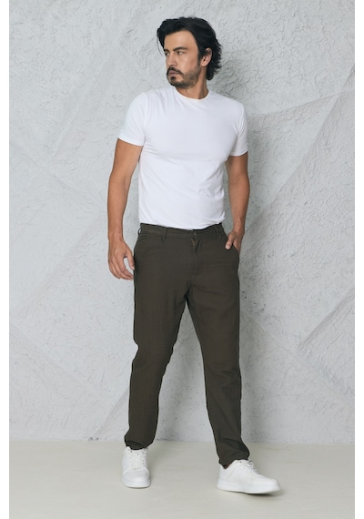 Myrab Denim Yazlık Rahat Kalıp Keten Pantolon Füme Çok Renkli