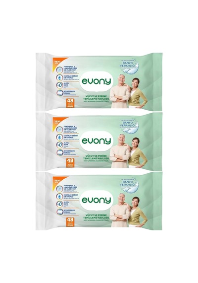 Hasta Vücut Perine Temizleme Islak Mendil Havlu 48 Yaprak Xl Banyo Ferahlığı 3 Lü Set Diğer