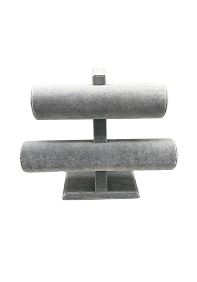 Yerli Üretim Süet Kaplama Gri Renk 26/18 Cm Iki Kademeli Stand