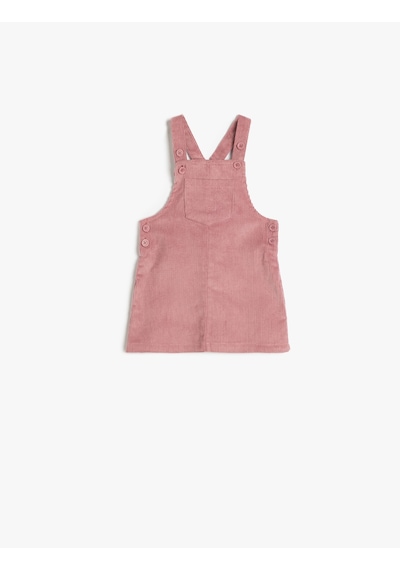 Koton Salopet Elbise Fitilli Kadife Cep Detaylı Pamuklu Lila 5wmg80014aw Lila