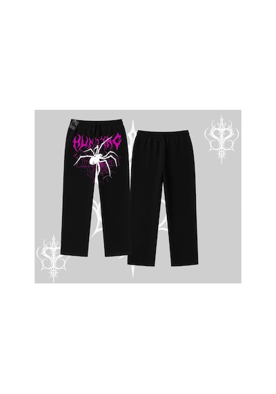 Tarzsokak Beyaz Baggy Eşofman Altı Autumn Spider Siyah