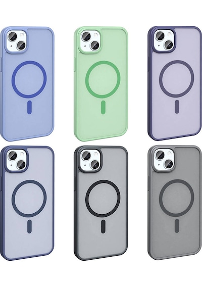 Apple Uyumlu iPhone 15 Kılıf Magsafe Şarj Özellikli Mat Arka Yüzey Zore Sio Kapak-siyah Siyah Siyah