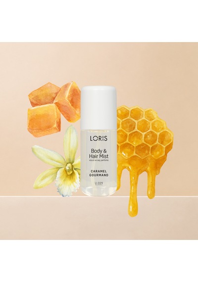 U-29 Caramel Gourmand Hair & Body Mist Karamel, Bal Ve Vanilya Kokulu Saç Ve Vücut Spreyi 95 Ml