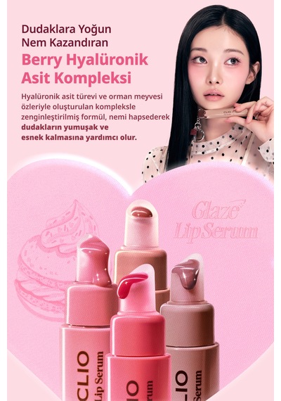 Dolgun Görünüm Kazandıran, Parlak, Besleyici, Renkli Dudak Serumu Clıo Glaze Lip Serum 08 Nougat Choco