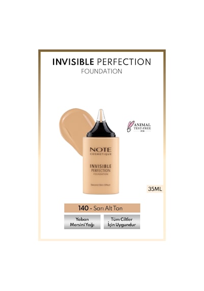 Note Cosmetics Invisible Perfection Foundation Hafif Yapılı Doğal Bitişli Fondöten - 140 Soft Linen