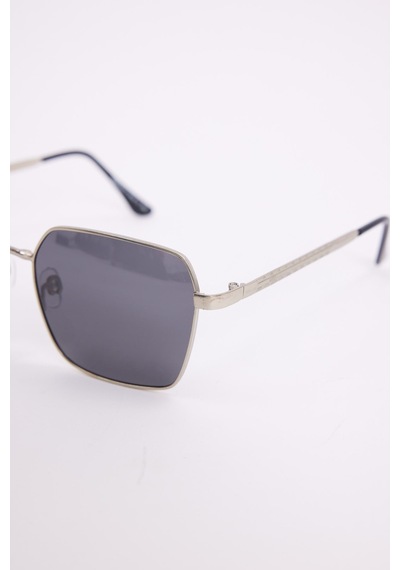 Unisex İnce Metal Çerçeve Füme Camlı Uv 400 Korumalı Güneş Gözlüğü-51228 Çok Renkli