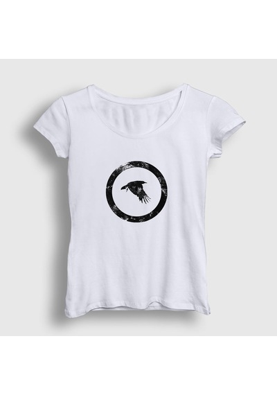 Presmono Kadın Bird Katatonia T-shirt Beyaz