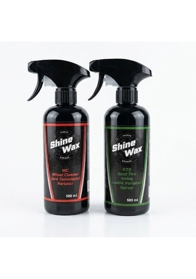 Shine Wax Jant Temizleyici & Lastik Parlatıcı Sprey 500 Ml 2'li Set