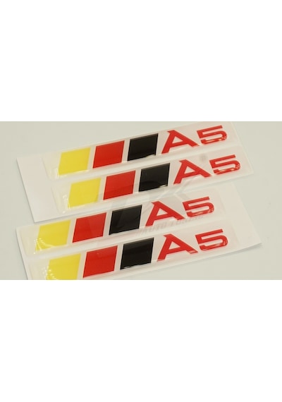 Audi A5 Logo 3M 3D Damla Silikon Torpido Bagaj Çamurluk Logo Ambl