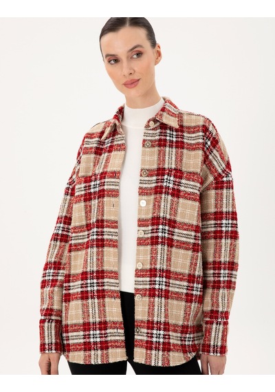 Pierre Cardin Kadın Kırmızı Gömlek Desenli 50292294-vr030 Kırmızı